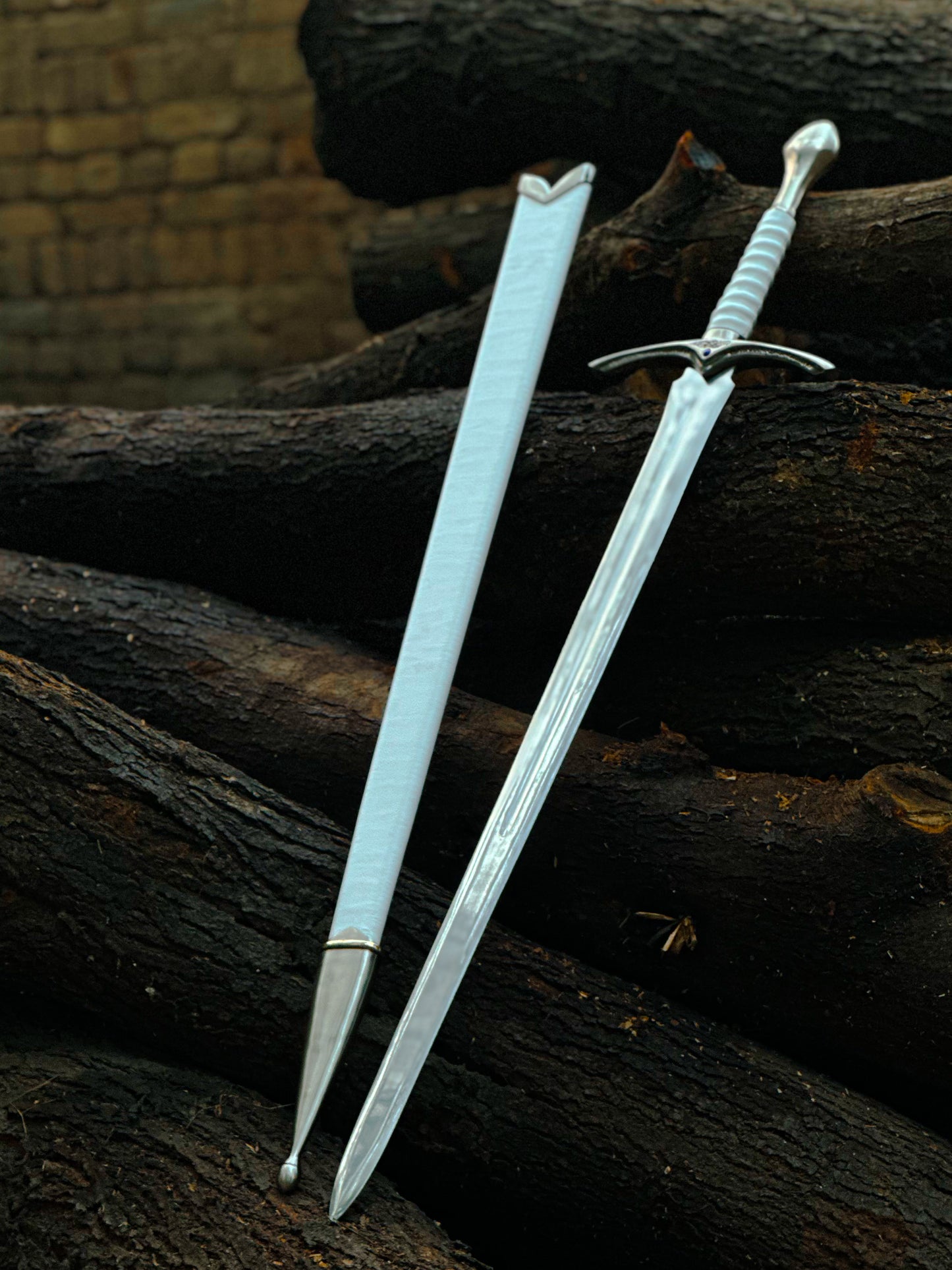 Gandalf Glamdring Sword & Staff Set – Handmade LOTR Wizard Collection