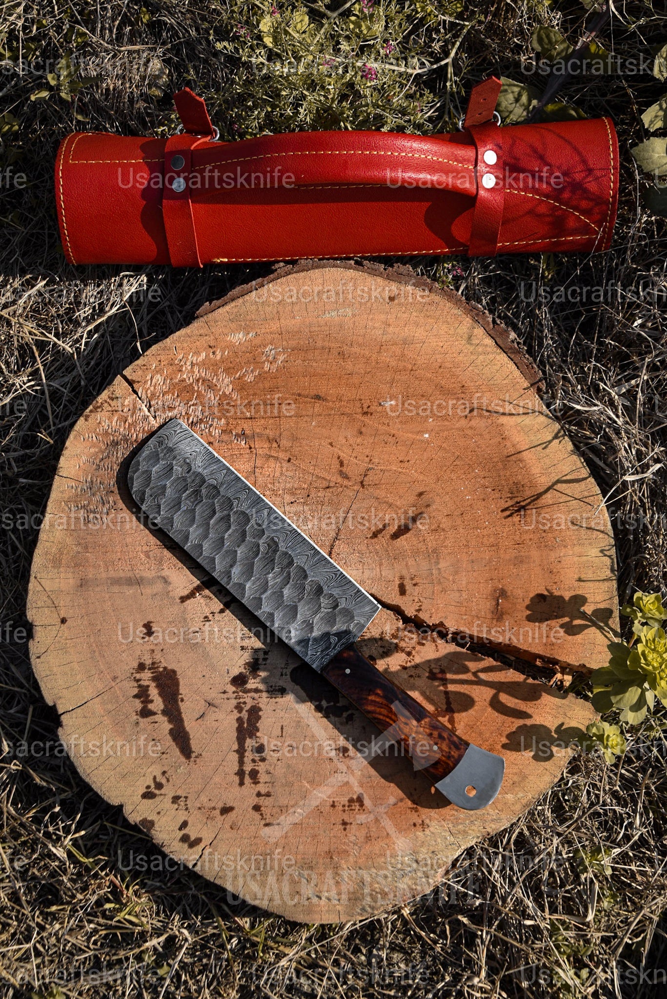 handmade damascus chef set