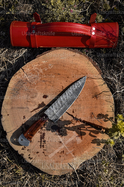 handmade damascus chef set
