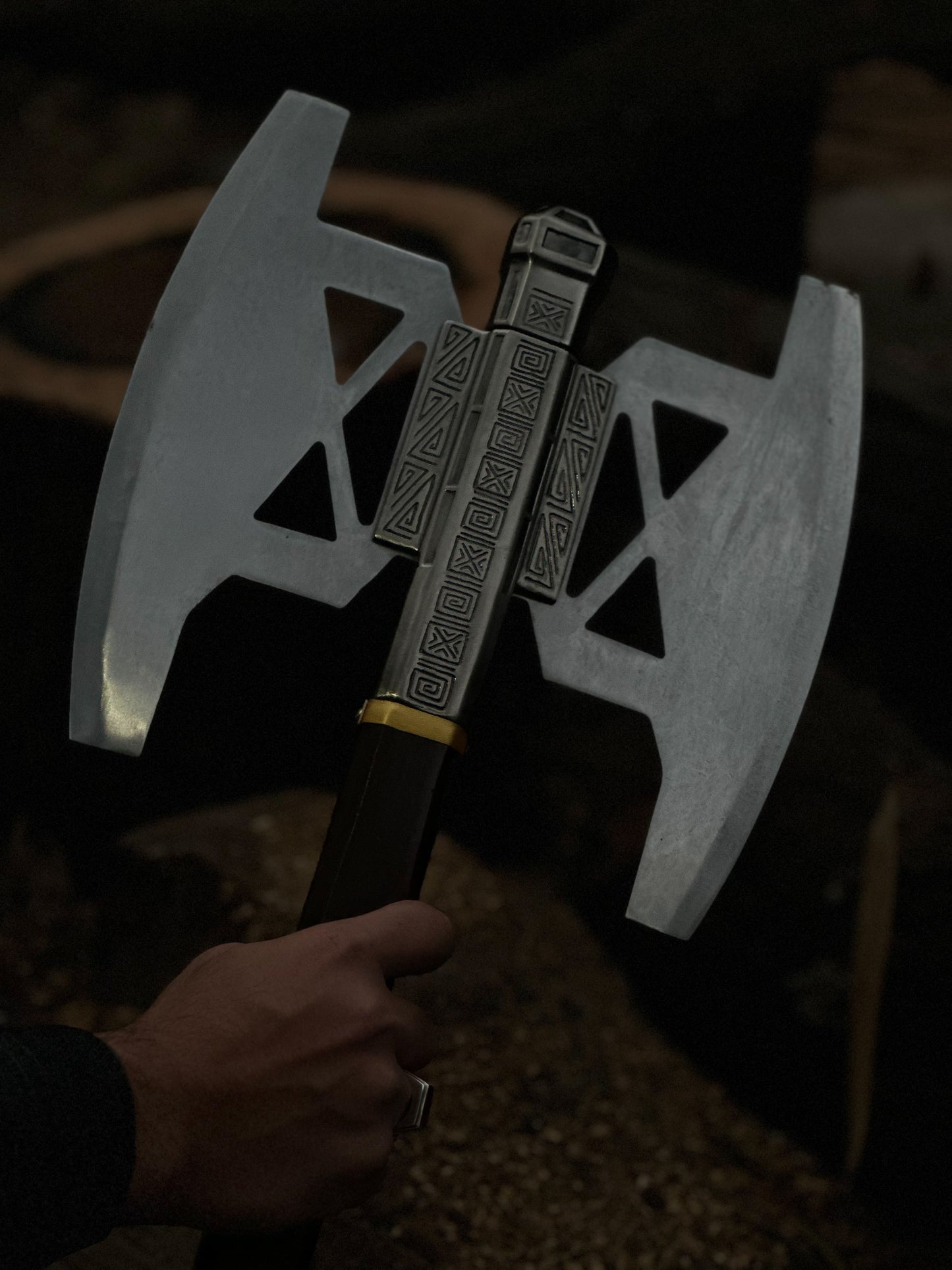 Gimli Battle Axe Replica – Handmade LOTR Dwarven Double-Headed Axe