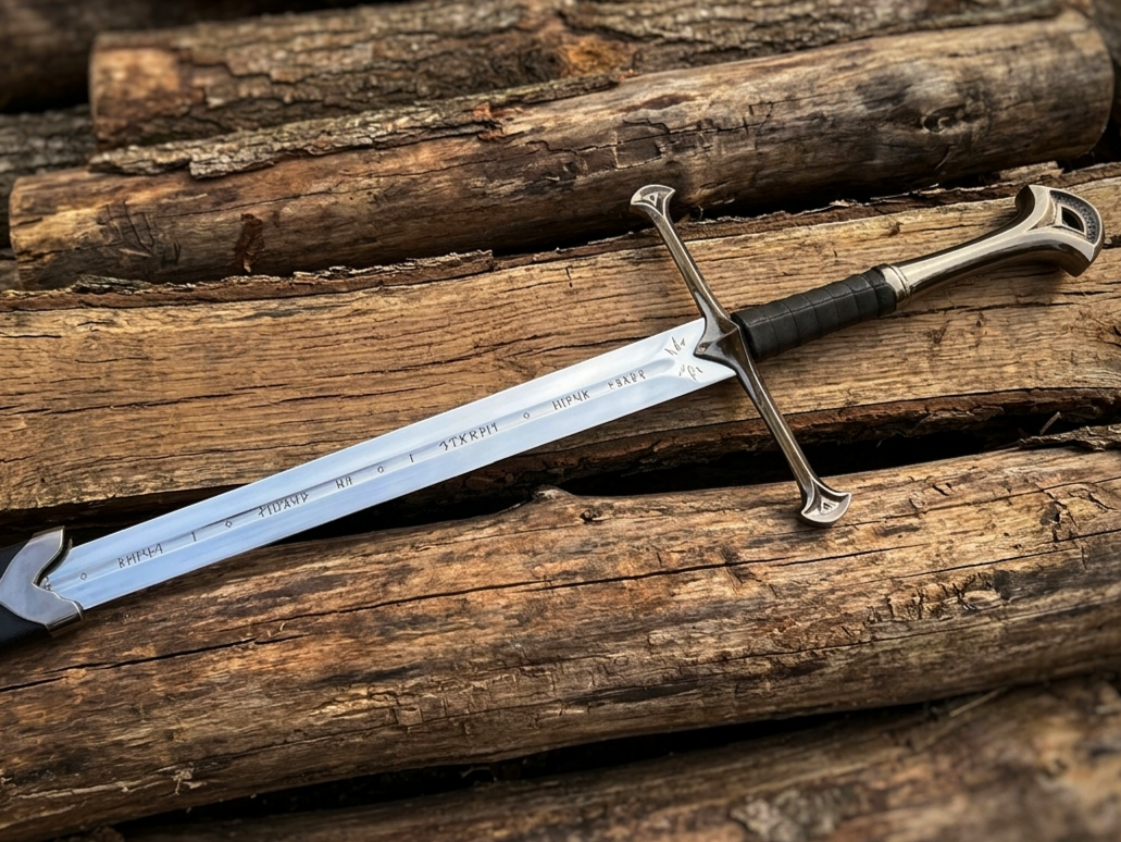 Aragorn's Sword – Anduril-Inspired King's Sword with Scabbard & Wall Mount | LOTR Fantasy Replica