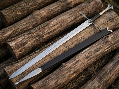 Aragorn's Sword – Anduril-Inspired King's Sword with Scabbard & Wall Mount | LOTR Fantasy Replica